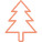 Vektorgrafik eines Weihnachtsbaumes in orange auf weißem Hintergrund